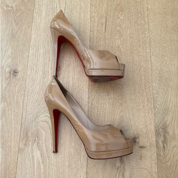 Christian Louboutin Stiletto Pumps Patent Size 40.5 Camel Brown - Picture 2 of 10